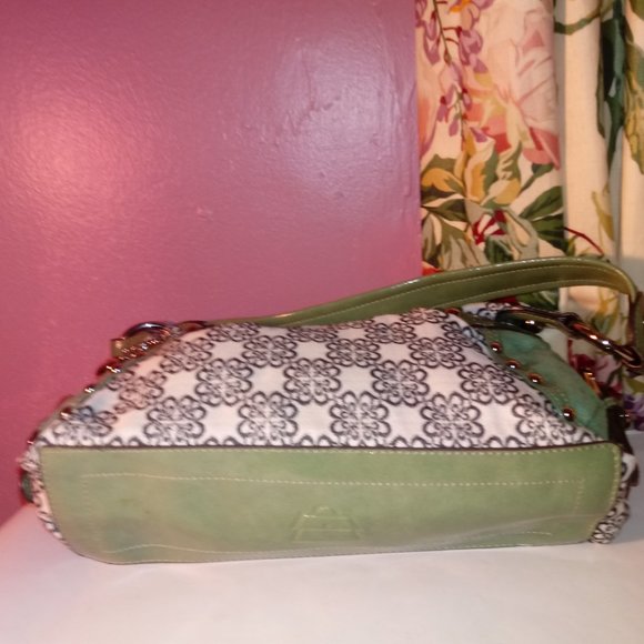 Kathy Van Zeeland Bags Kathy Van Zeeland Green And White Floral